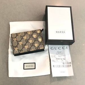 gg supreme bees card case wallet